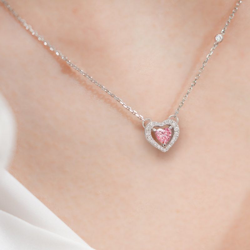 40代の女性に贈る誕生日プレゼント｜【ALAYA】 ラボグロウンピンクダイヤモンドネックレス　Pure Heart（ピュアハート）